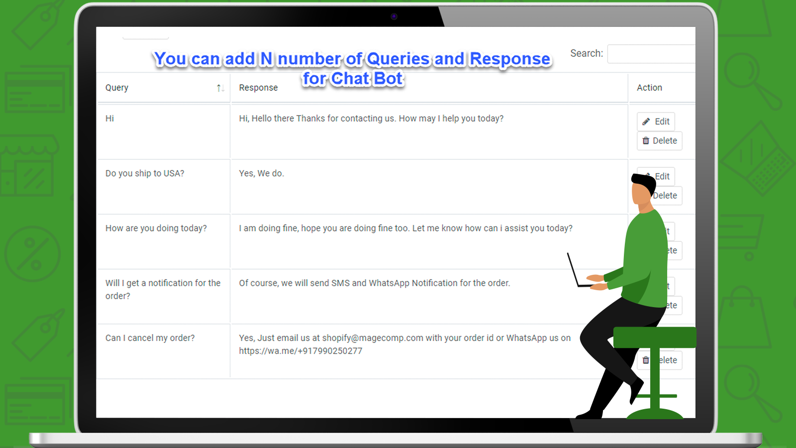 Consultas e Respostas do ChatBot do WhatsApp