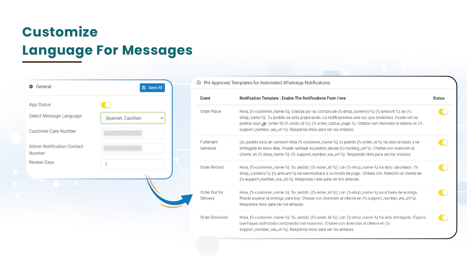 5 - Customize language for messages