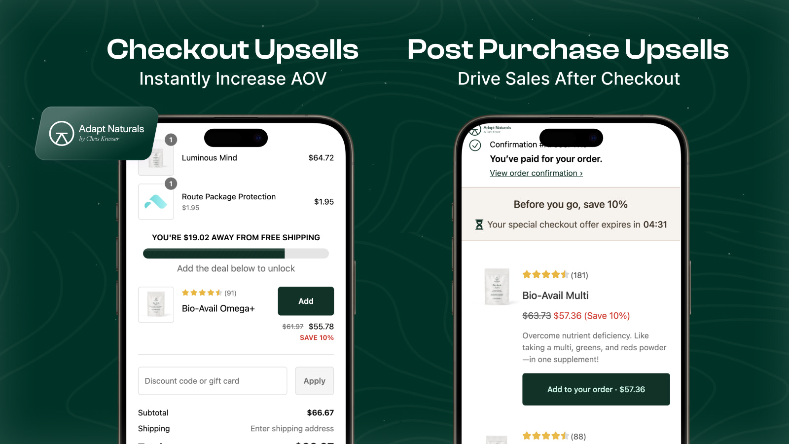 Checkout Upsells & Post Purchase Upsells