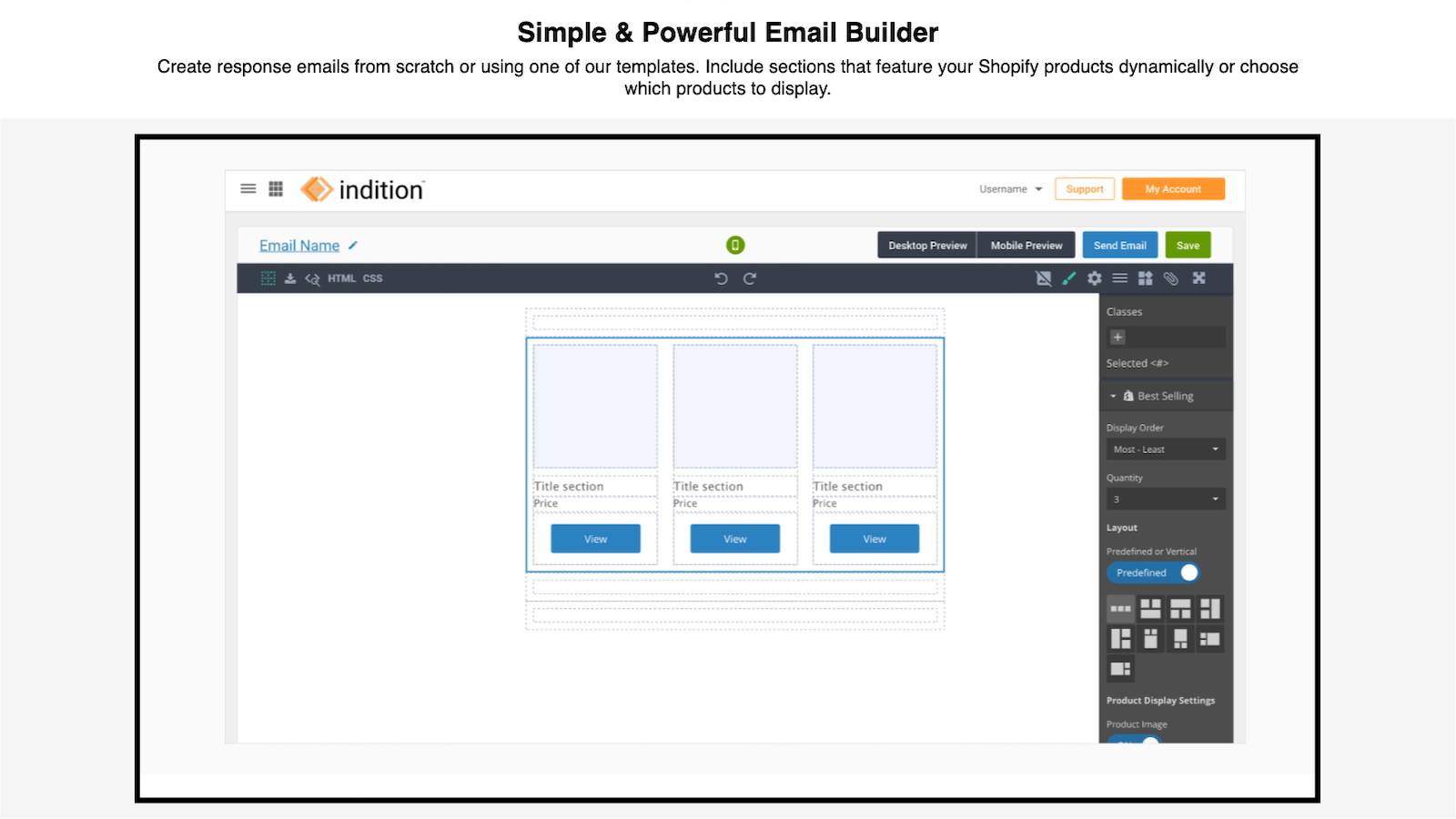 Custom email builder