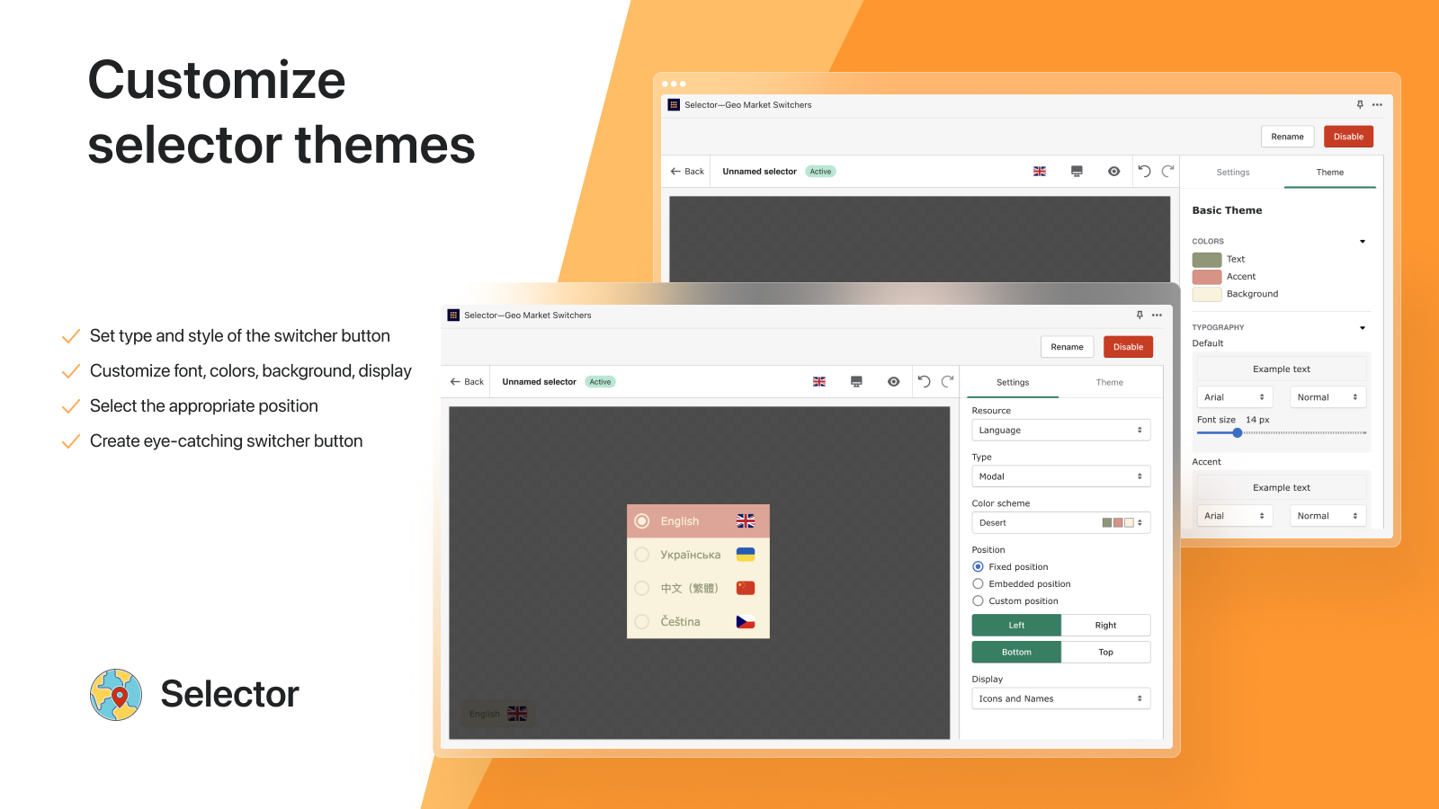 Customize selector themes