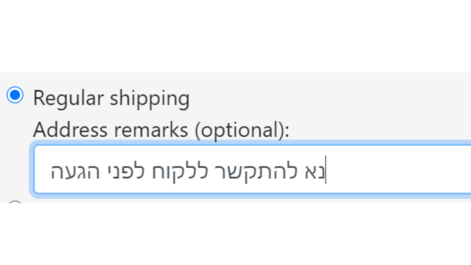 Add remarks for regular shipments