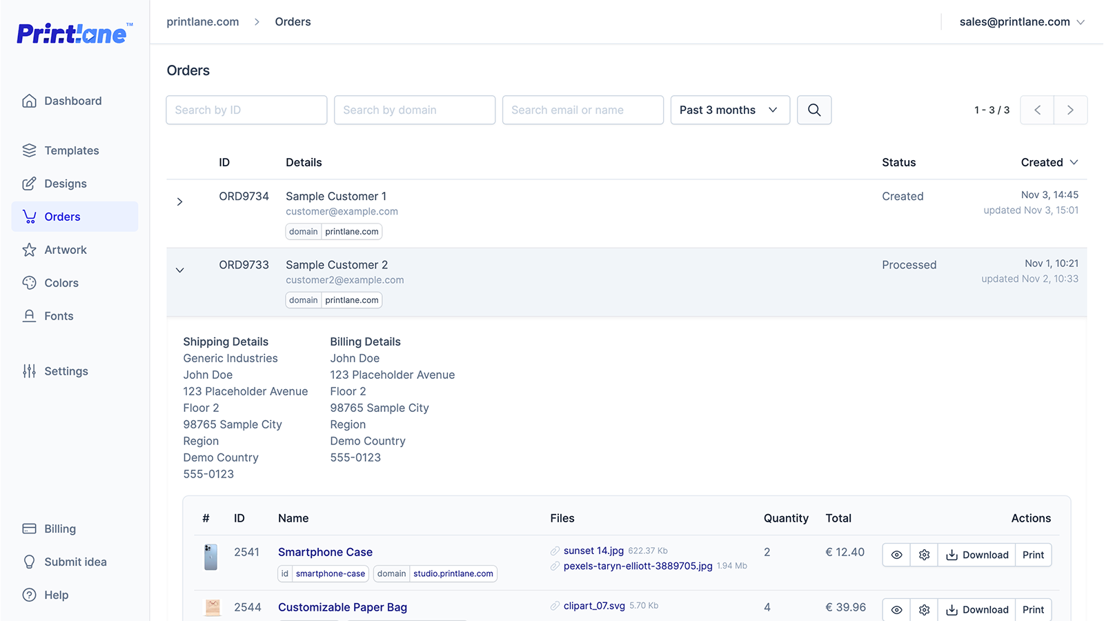 You can integrate Printlane in your own software and services