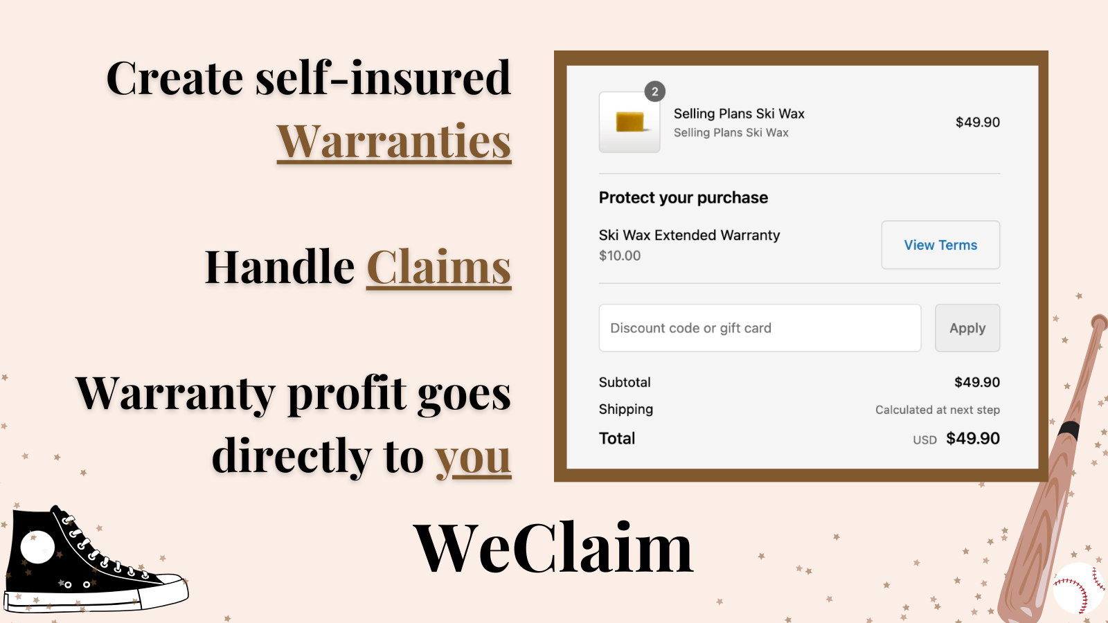 Funktioner af WeClaim (tilpassede garantier, håndtering af krav)