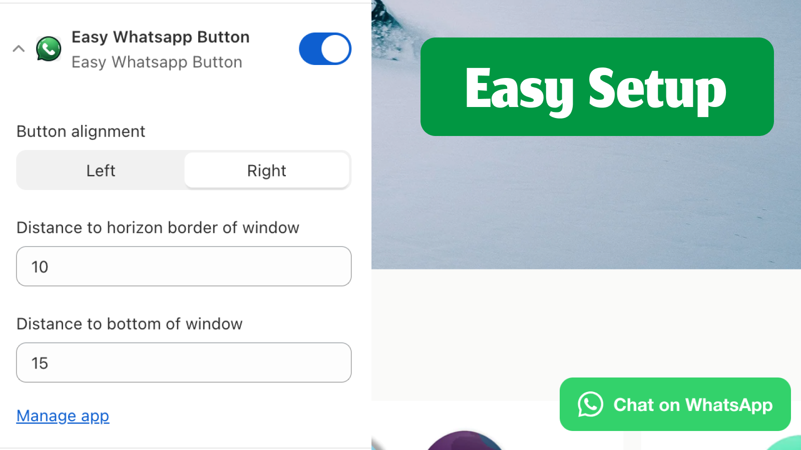 Easy Whatsapp Button Screenshot