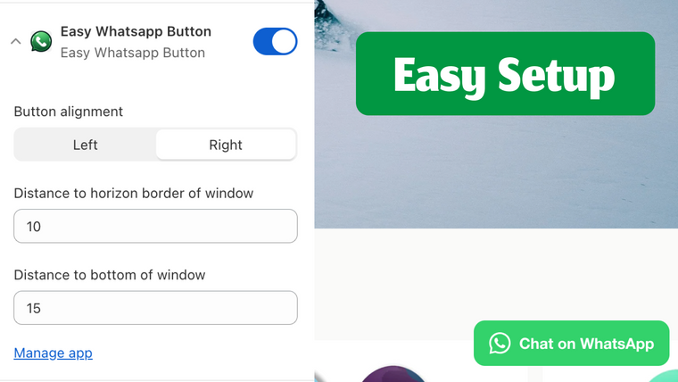 Easy Whatsapp Button Screenshot