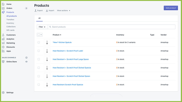 Amashop Then Creates Your FBA Products In Shopify