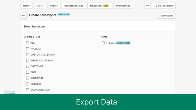 Exporteer Data van Bronwinkel