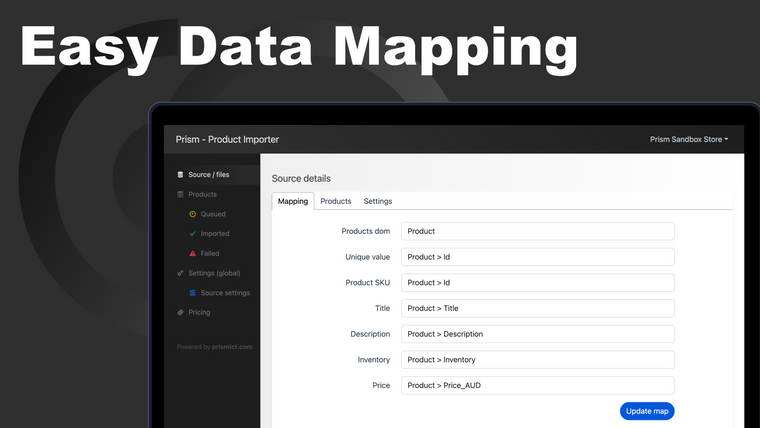 Prism ‑ Product Importer Screenshot