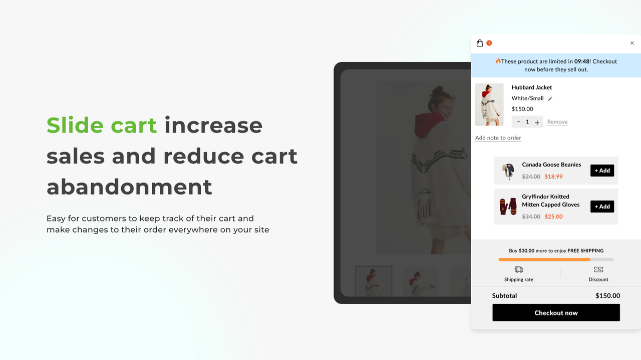 Slide cart increase sales and reduce cart abandonment