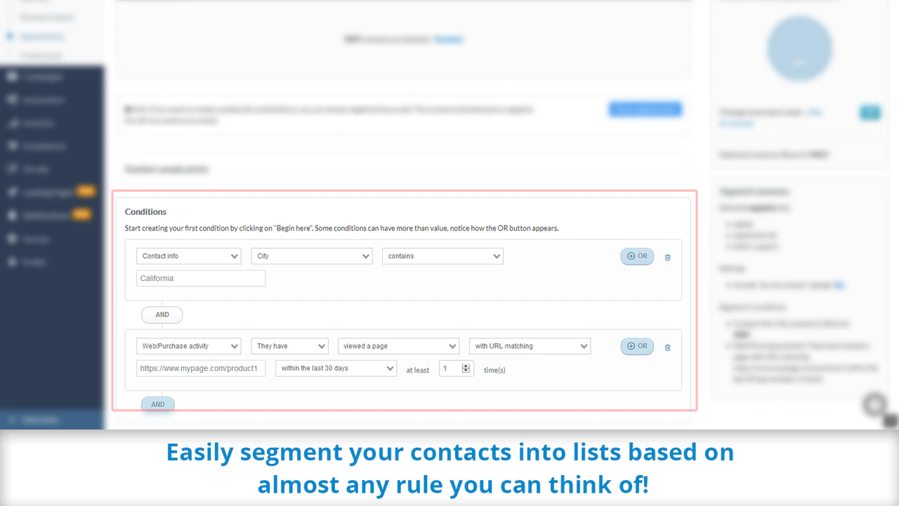 Segmente facilmente seus contatos em listas inteligentes