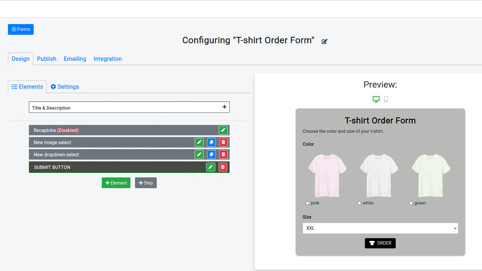 Use drag-and-drop inteface to build your forms with ease