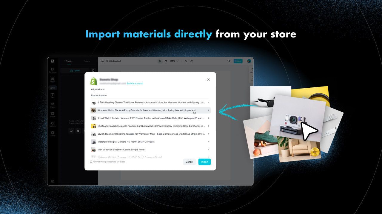 Importer materialer