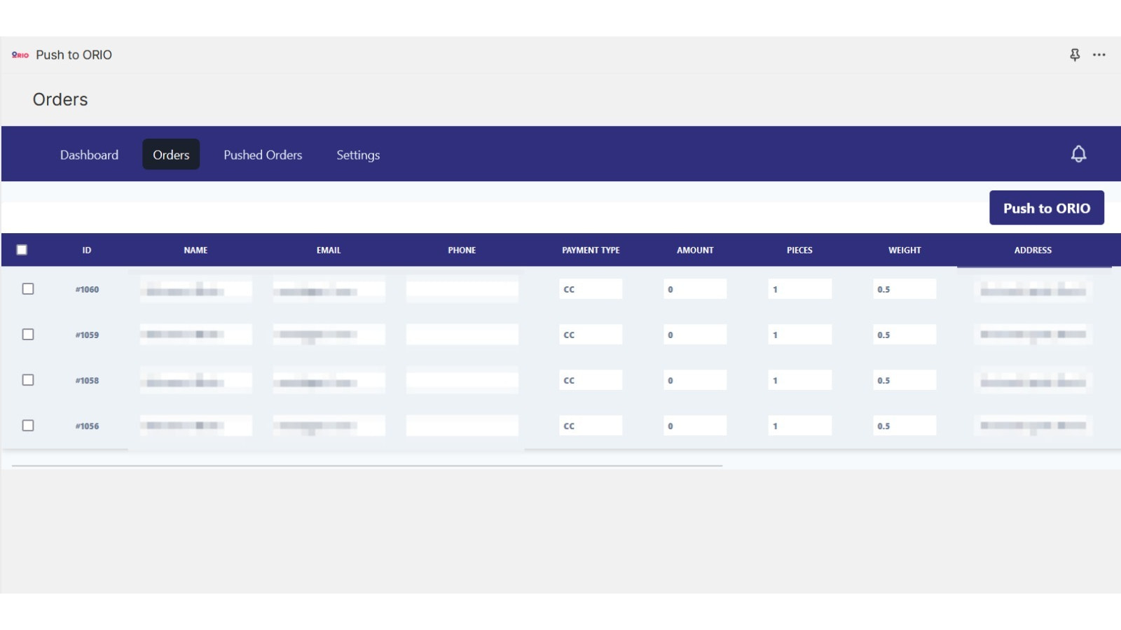 Here you can process multiple Orders