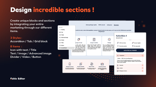 Design incredible sections