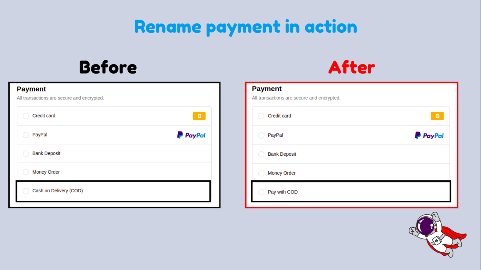 Rename Payment