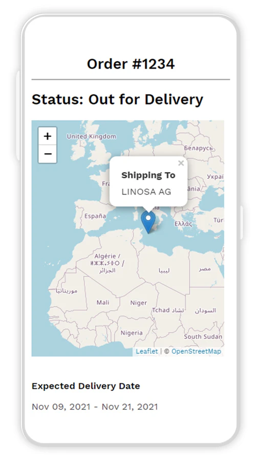 Mobile Tracking Page