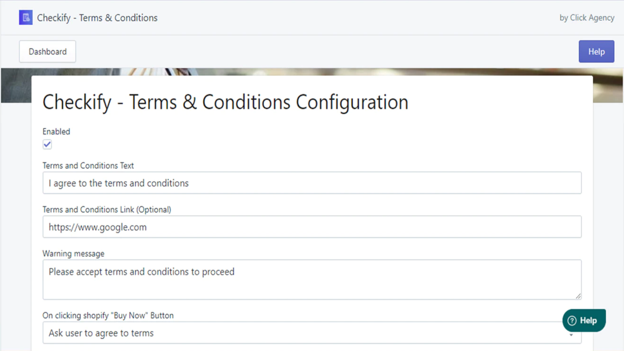 Modifier le texte de la case à cocher et le lien vers votre page de conditions générales