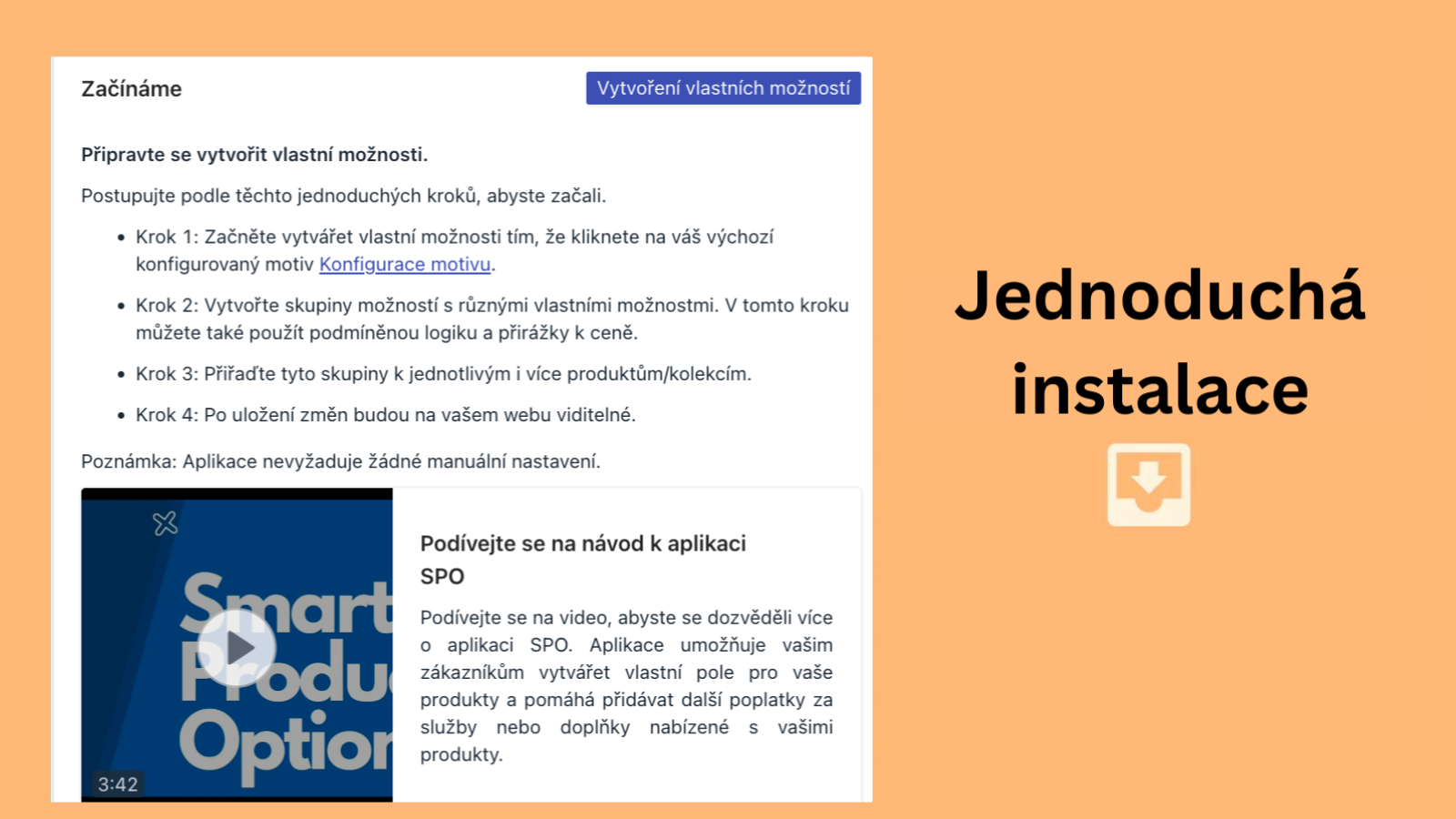 Jednoduchá instalace