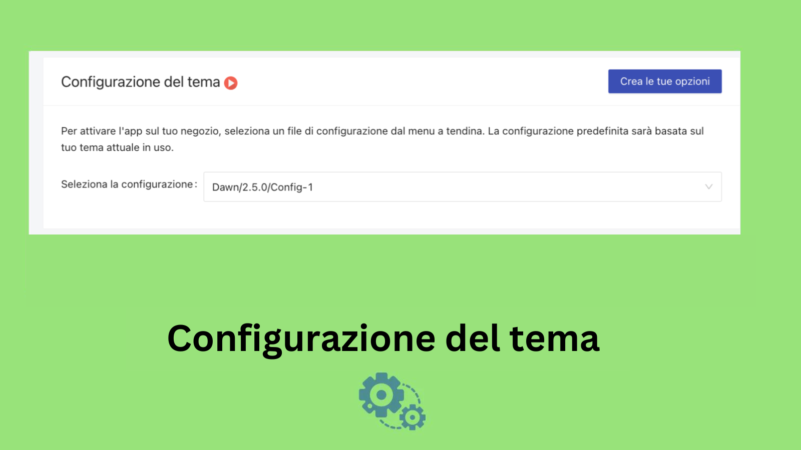 Configurazione del tema