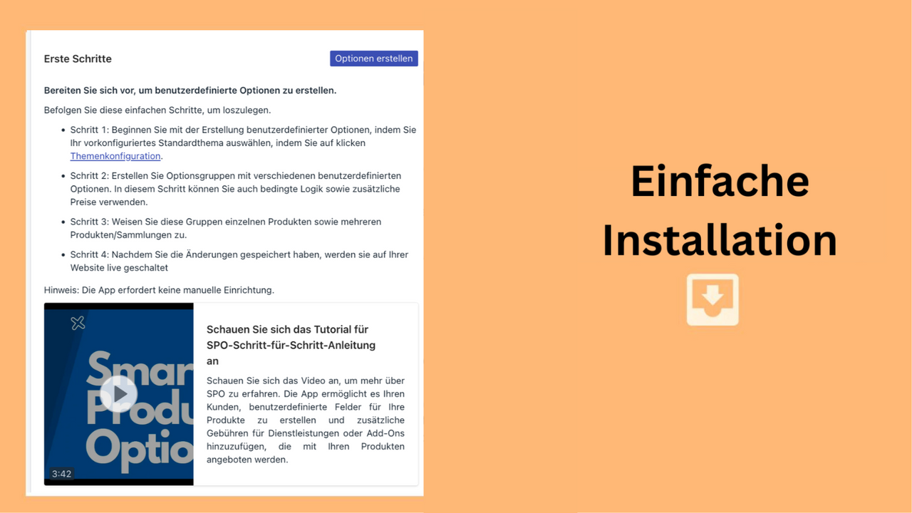 Einfache Installation