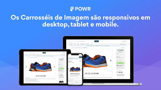 Os Carrosséis de Imagem são responsivos em desktop, tablet e mob