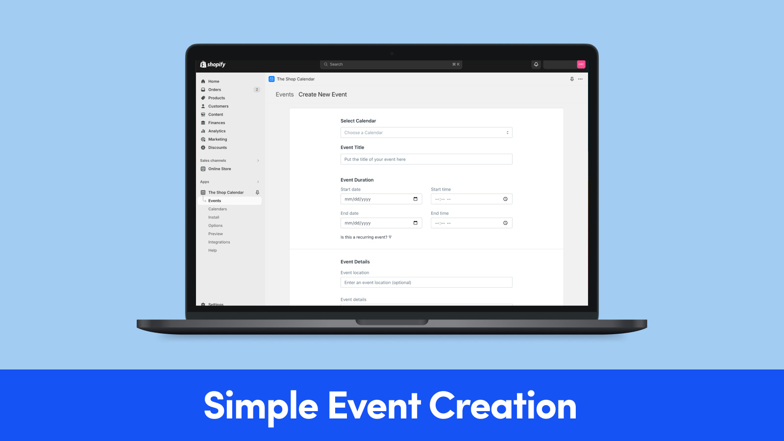 Simple event creation