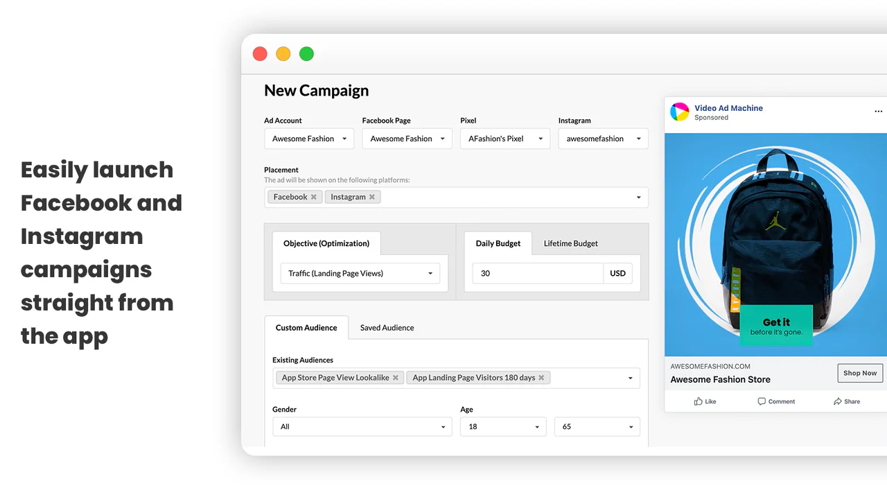 Lancér Facebook & Instagram videokampagner i et par nemme trin