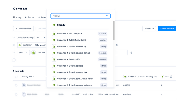 Construye audiencias dinámicas ricas con datos de Shopify