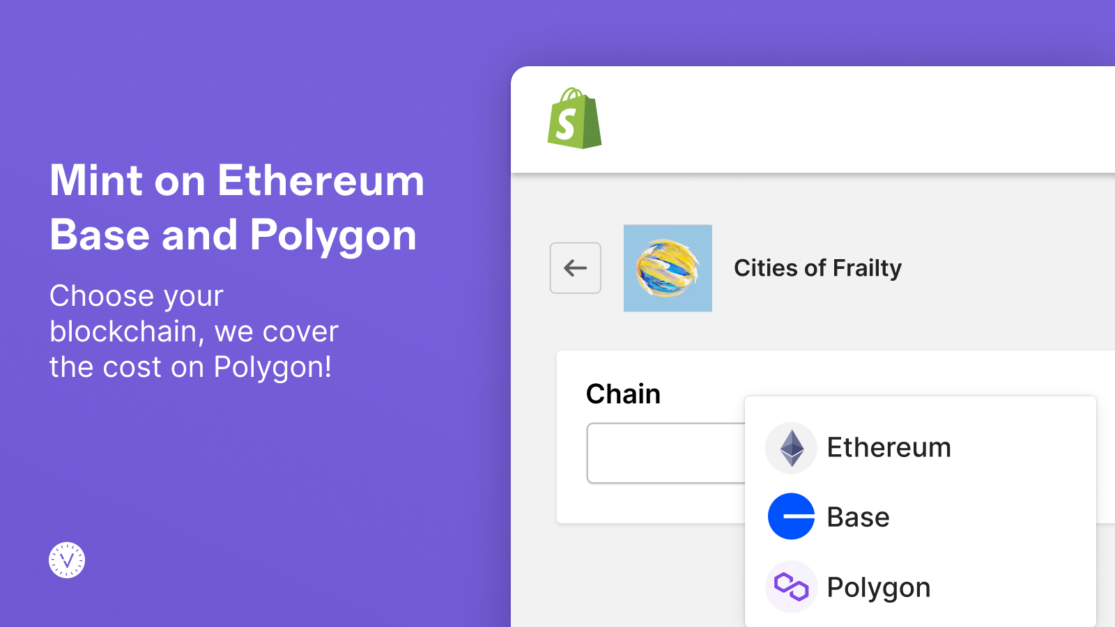 Præg på Ethereum, Base eller Polygon