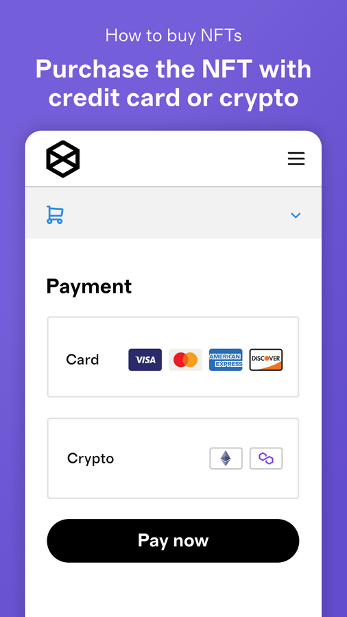 Purchase the NFT with credit card or crypto