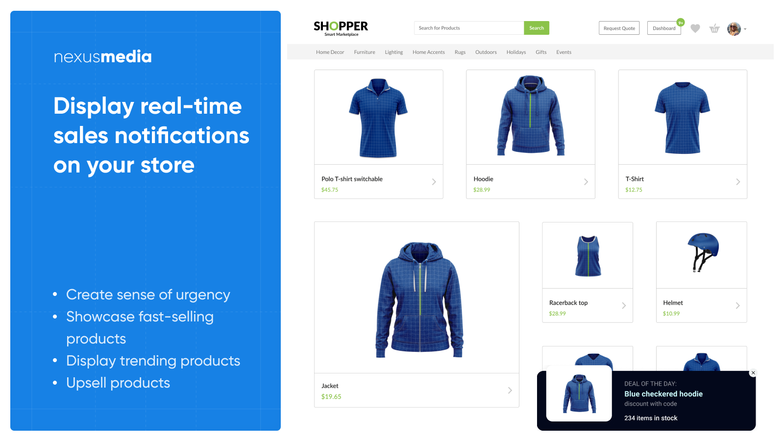 Toon real-time Shopify verkoopmeldingen in uw winkel