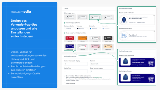 Verkaufs-Pop-up-Design anpassen & Einstellungen einfach steuern