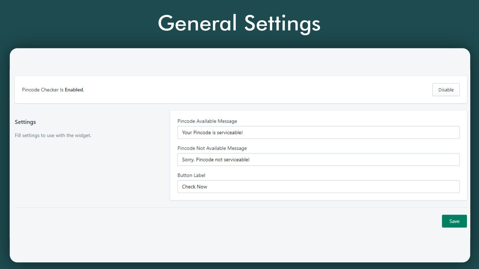 General Settings