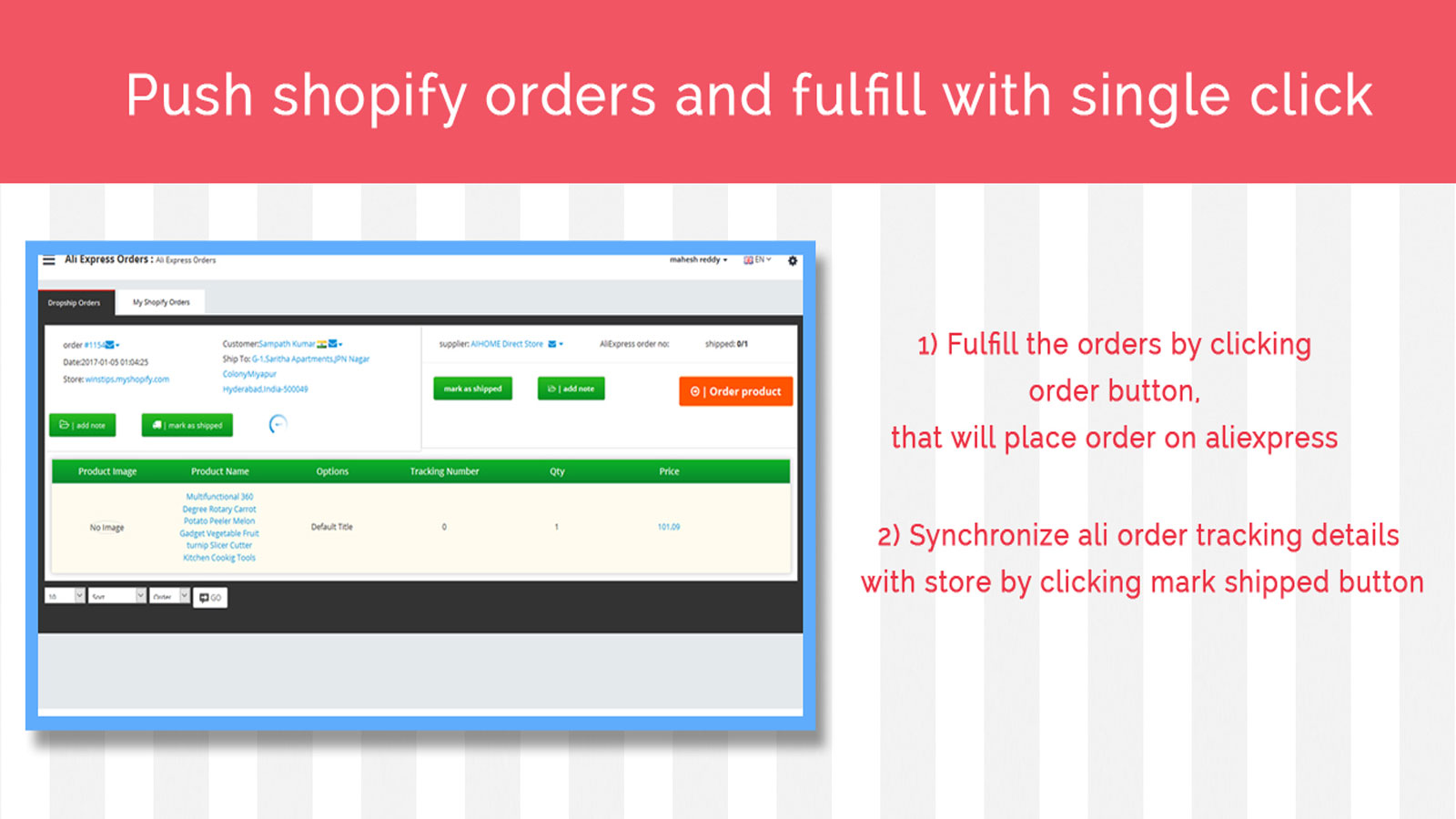 Order fulfillment  and Tracking