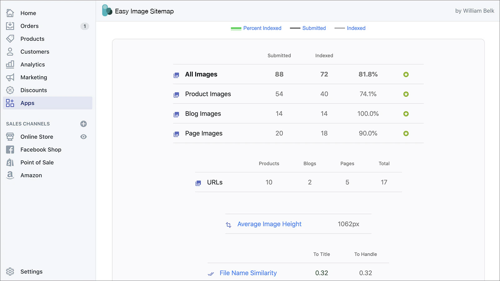 Capture d'écran de Sitemap d'images pour Shopify