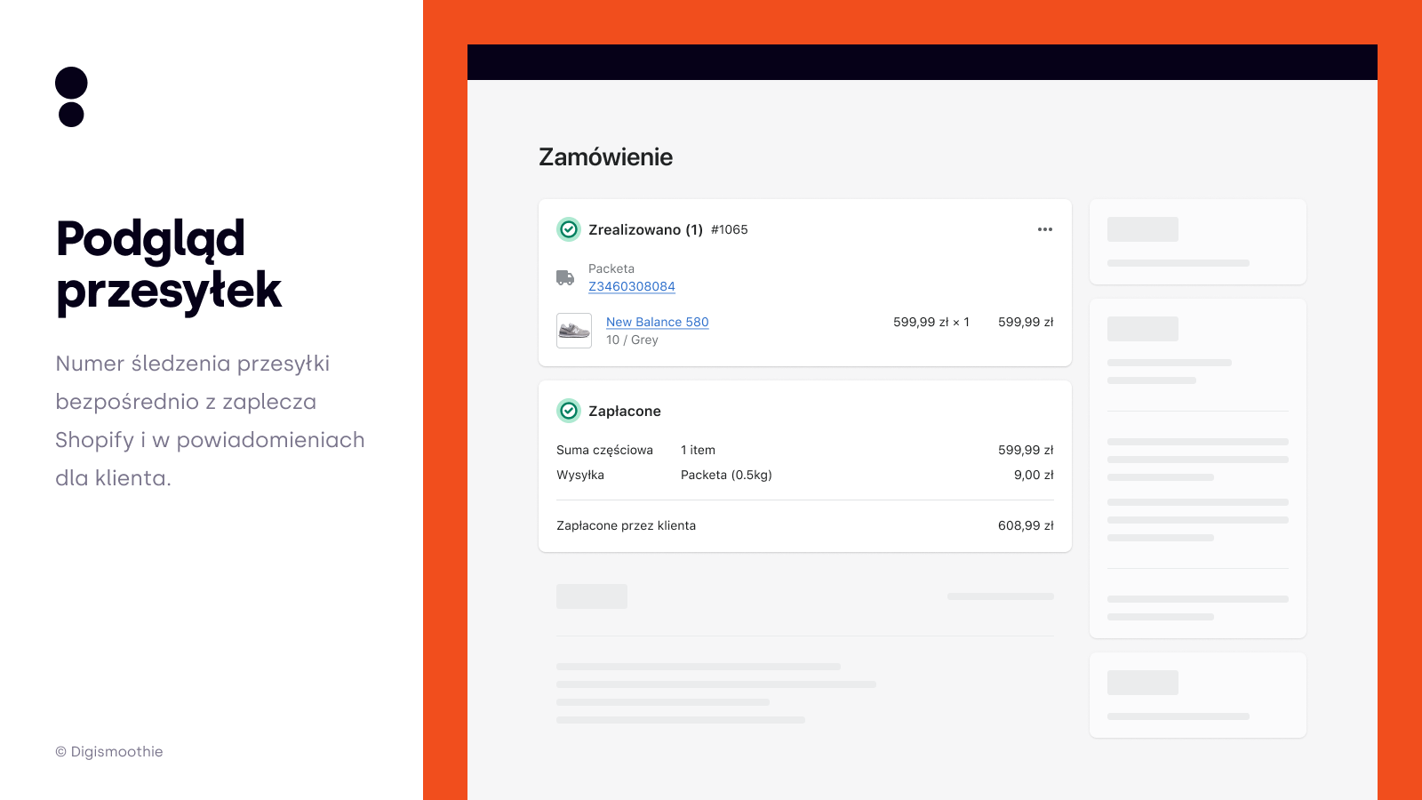 Packeta Podgląd przesyłek - Shopify Digismoothie