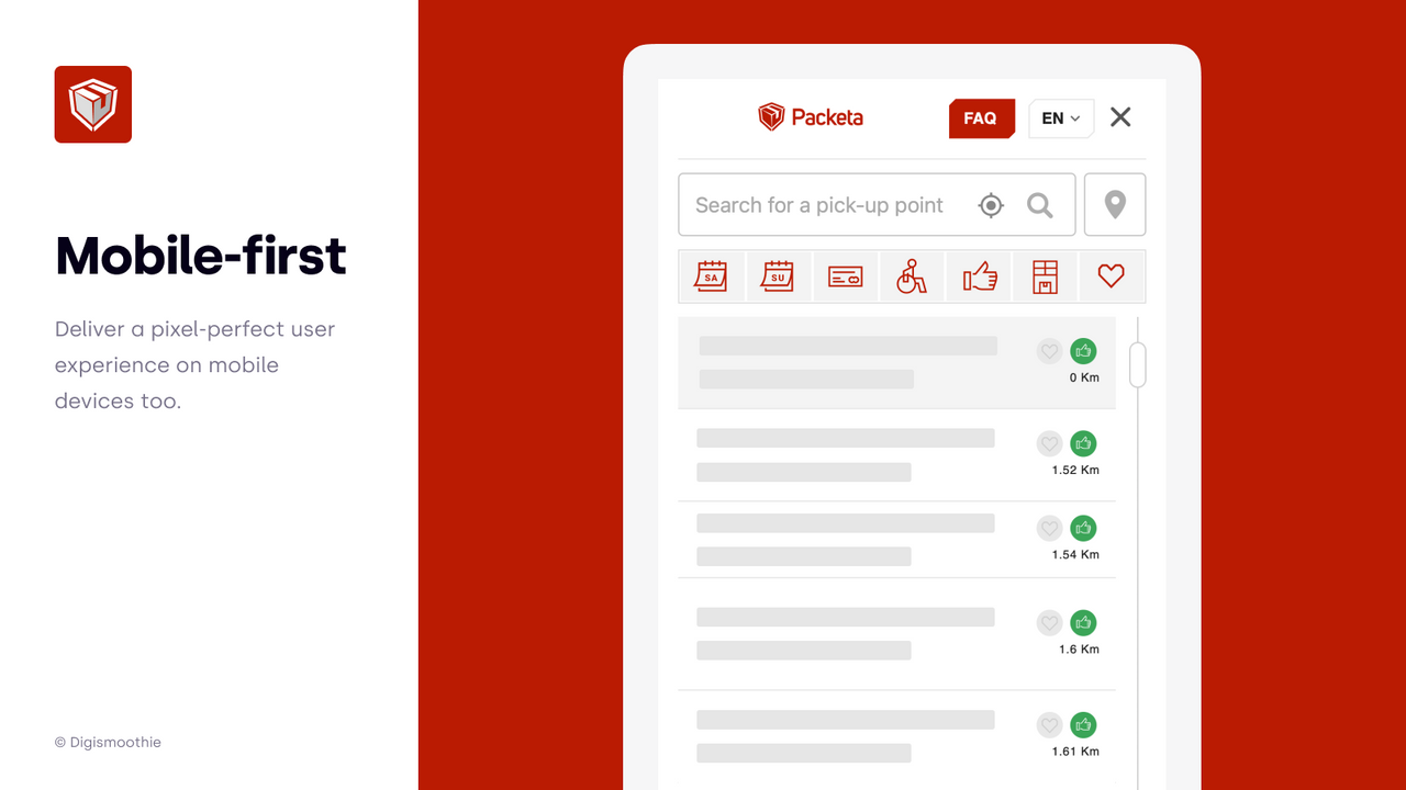 Packeta pick up points on Mobile devices too - Shopify store