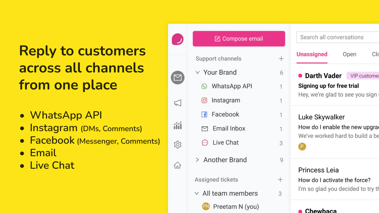 DelightChat Omnichannel-Support-Inbox