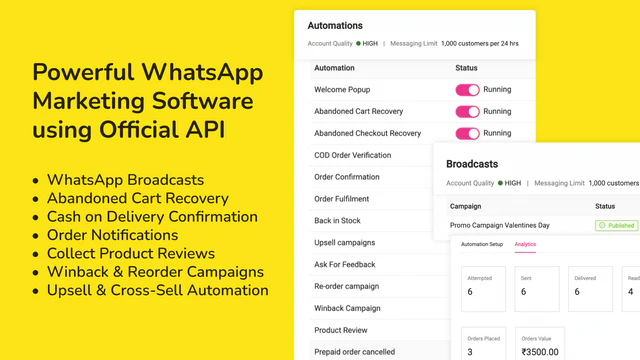 Marketing y transmisiones de WhatsApp de DelightChat