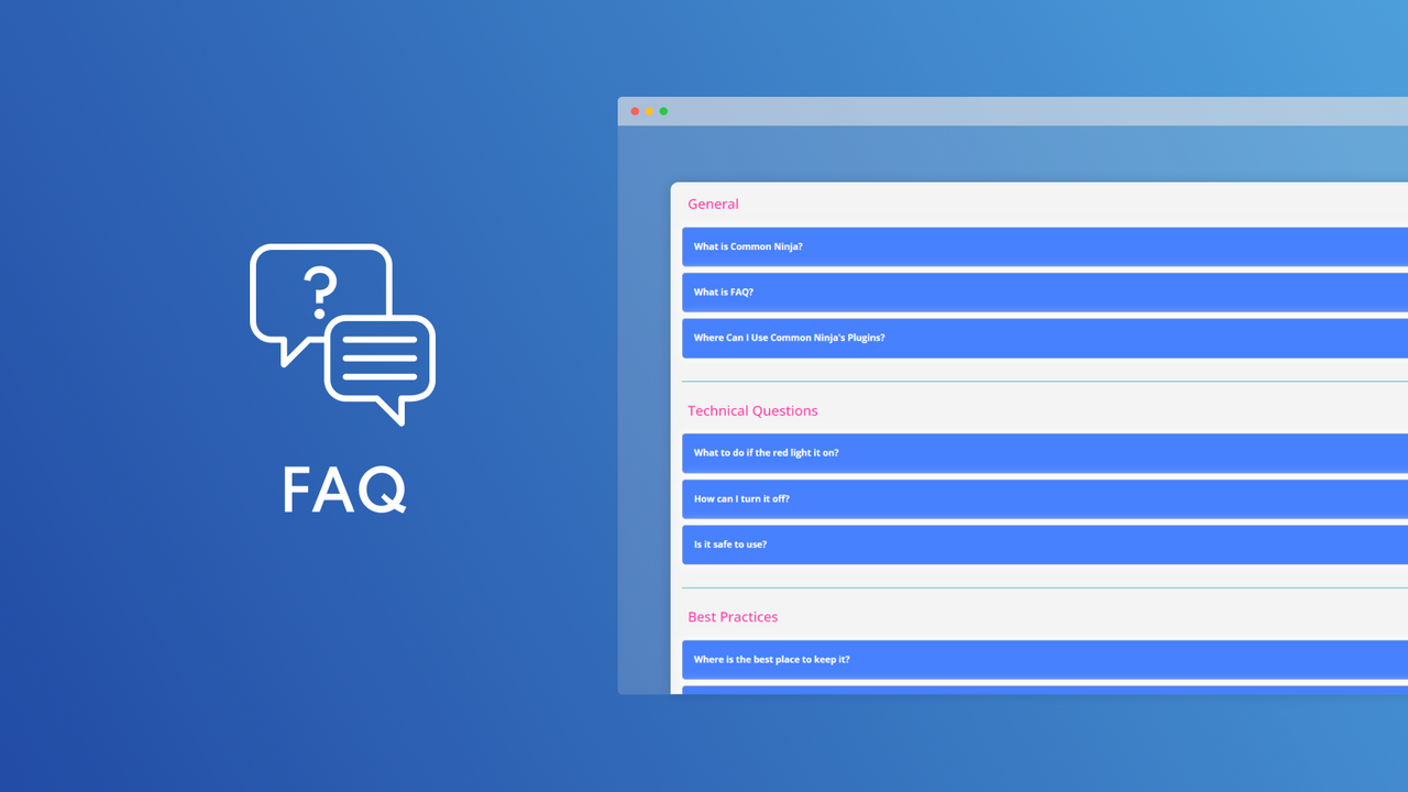 Common Ninja FAQ Screenshot
