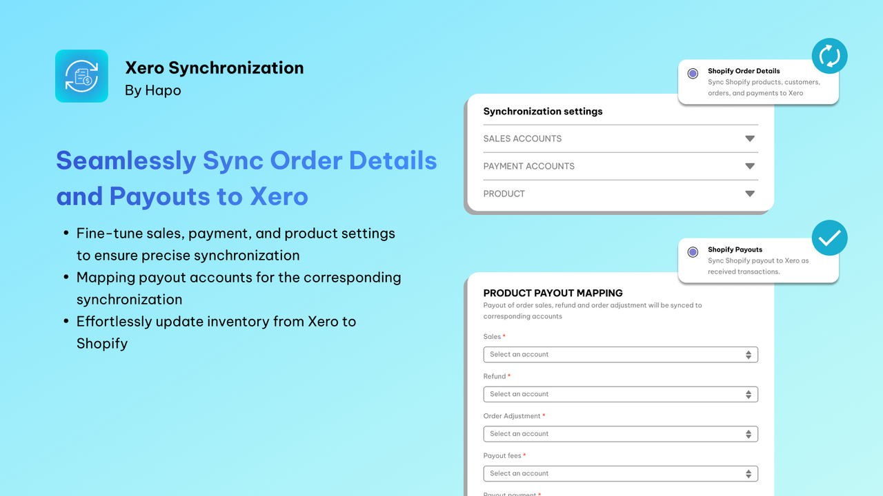 Synchronisez sans effort les détails de la commande et les paiements avec Xero.
