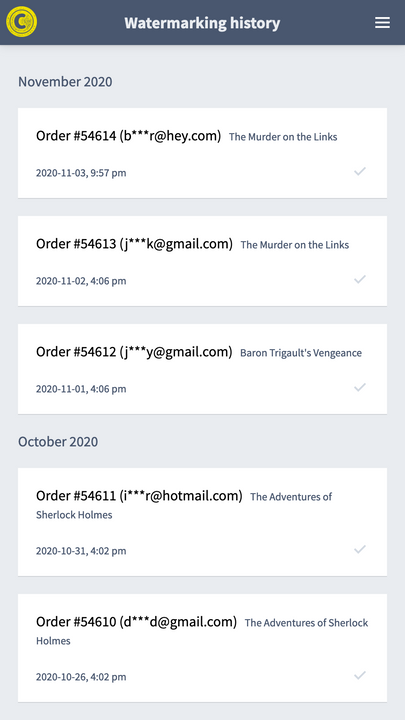 Review order history