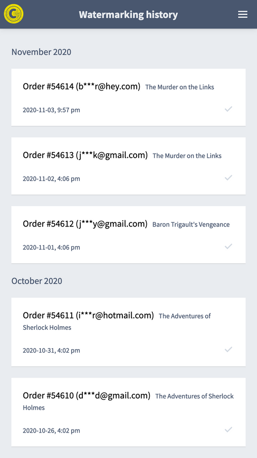 Review order history