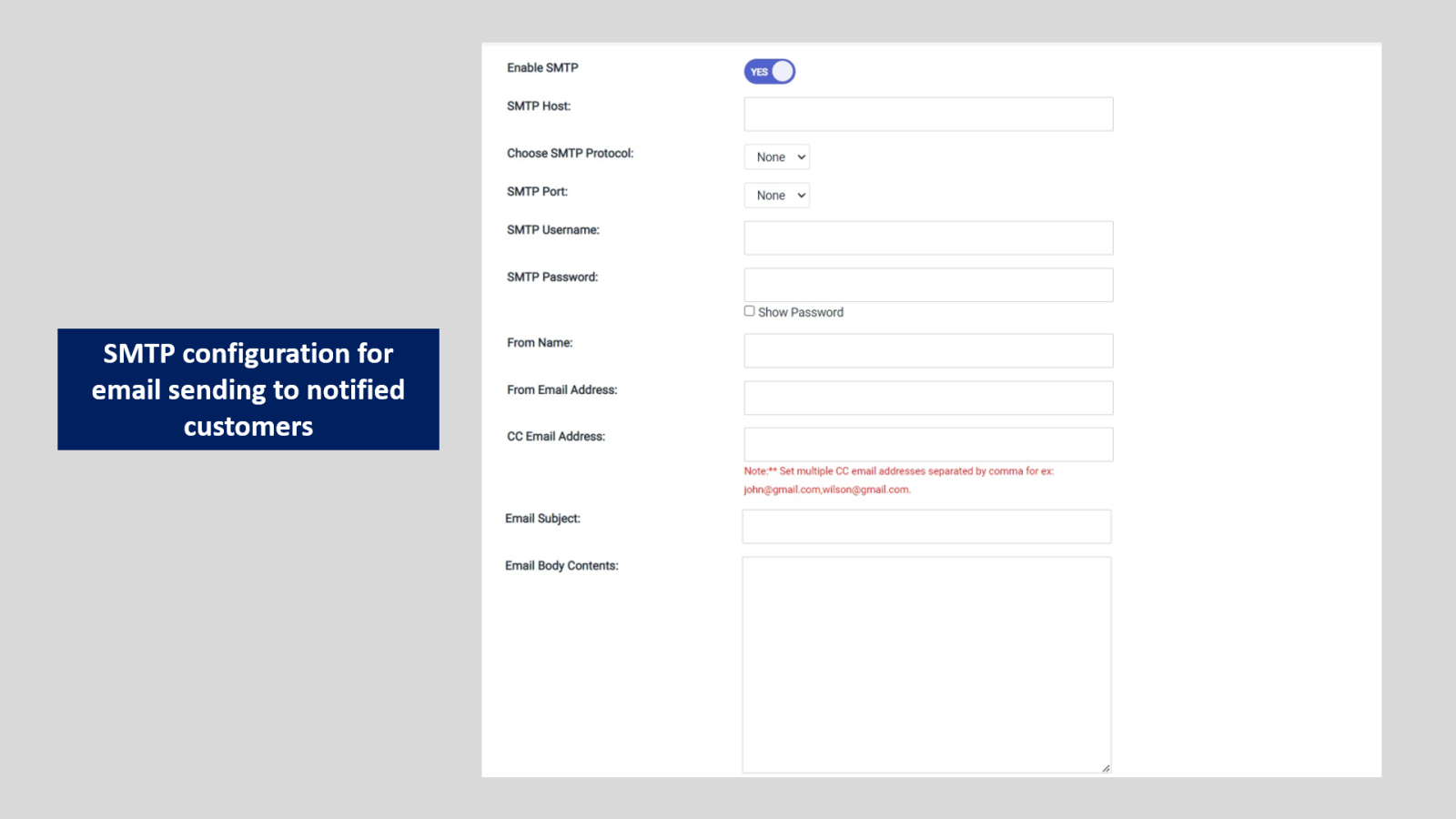 SMTP Configuratie