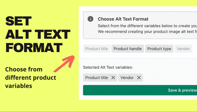 personalize o alt text a partir de múltiplas opções