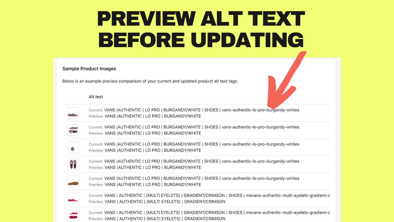 previsualiza el texto alternativo antes de actualizar