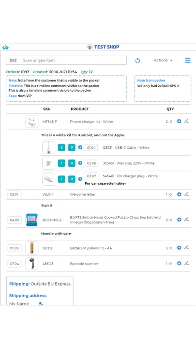 barcode scanning fulfilling orders tablet