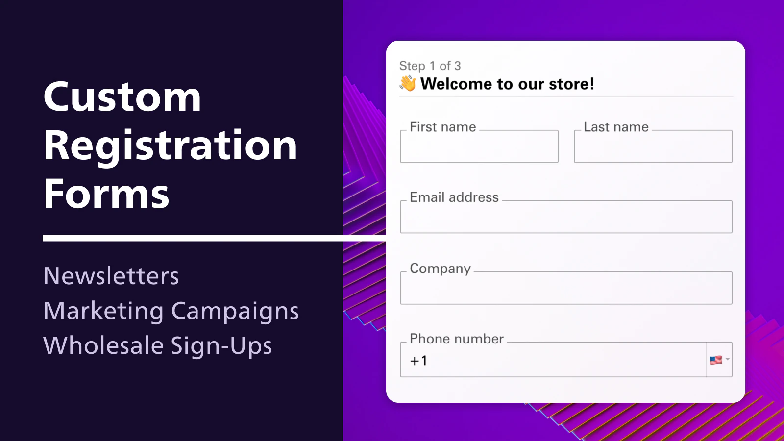 Custom registration form, register customer accounts