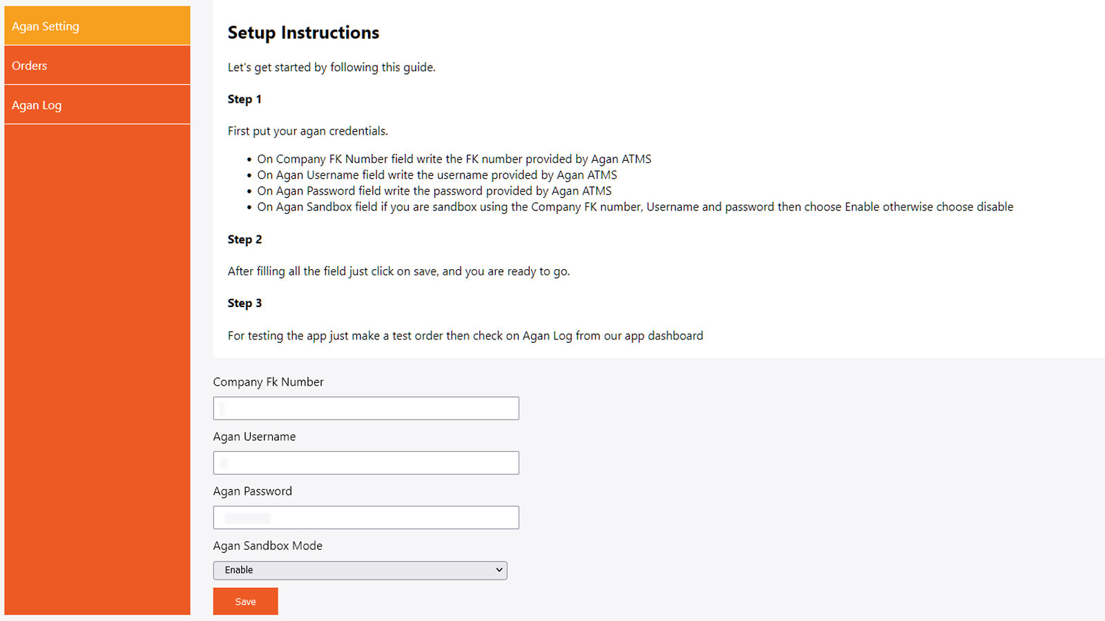 ATMS ‑ Agan Integration Screenshot